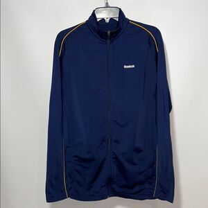 Reebok Men's Navy Jacket with Gold Accents